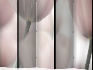 Διαχωριστικό με 5 τμήματα – Tulips fine art – black and white III [Room Dividers]