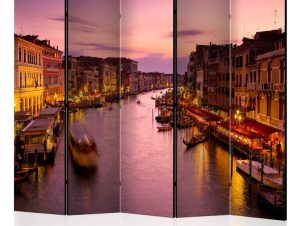 Διαχωριστικό με 5 τμήματα – City of lovers, Venice by night II [Room Dividers]
