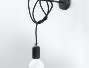 Απλίκα Τοίχου Sollux Edison Black SL.0373