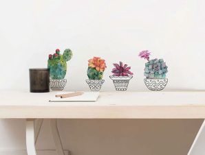 Αυτοκόλλητα Τοίχου Ango Cactus Vases 59181