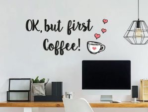 Αφρώδη Αυτοκόλλητα Τοίχου Ango But First Coffee 54512