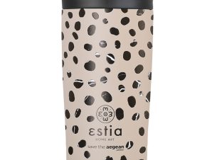 Ποτήρι Θερμός 350ml Estia Save The Aegean Travel Mug Leopard Taupe 01-25663