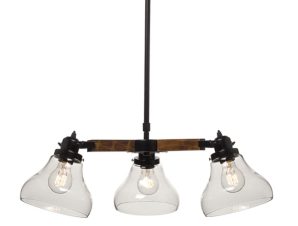 Φωτιστικό Οροφής Τρίφωτο Aca Paralia OD905003P Black Matt/Wood